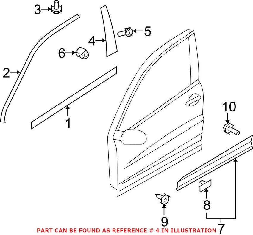 VW Door Applique - Front Driver Side 5N0837901B041